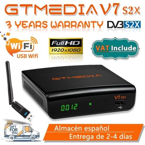 DVB-S2 Gtmedia V7 S2X Satellite Receiver with USB wifi 1080P Digital Receptor Gtmedia V7s2x upgraded from gtmedia v7s hd no app