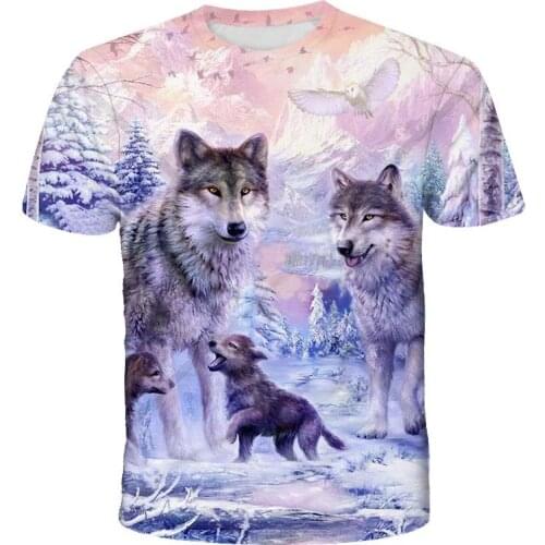 Lovers Wolf Printed T shirts Men 3d T-shirts Drop Ship Top Tee Short Sleeve Camiseta Round Neck Tshirt Fashion Casual Brand