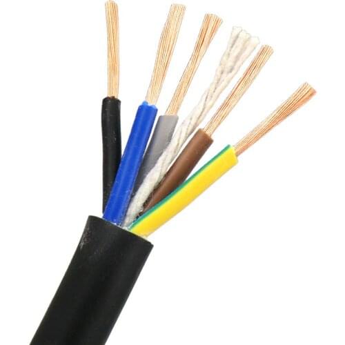 Soft Rubber Cable 5 core 0.75,1,1.5mm² with Resistance to Oil Abrasion and Weathering Flexible Rubber Wire Medium Type YZW 1m