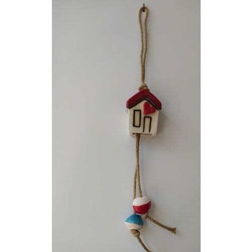 Ceramic Small Red Hause Wall Hanging Turkish Handmade Home Decor Made in Turkey