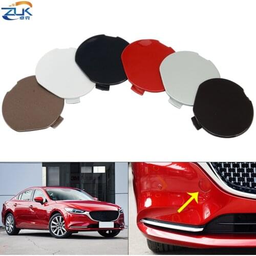 ZUK Fornt Bumper Towing Hook Cover Red Silver White Blue For Mazda 6 Atenza 2020 2021 Sedan Front Hauling Eye Lid Trailer Cap
