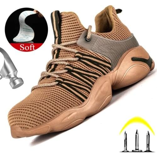 Lightweight Steel Toe Work Shoes safety boots breathable safety shoes Puncture-Proof work sneakers indestructible shoes 36-48