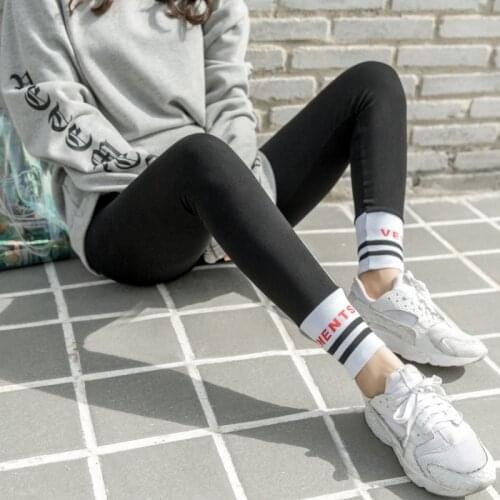 Fashion Womens Leggings Korea Sexy Casual Cotton Skinny Popular Stripedr Leg Autumn Winter Leggins Pants Trousers Womans