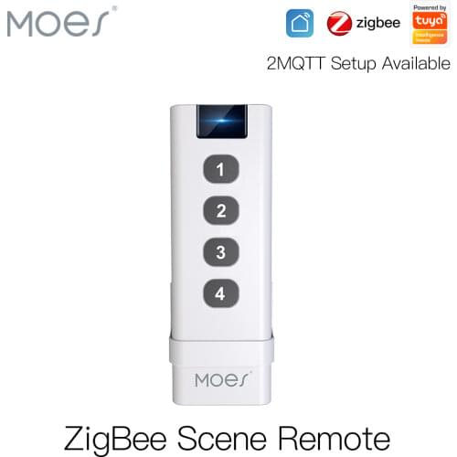 Moes ZigBee smart house Wireless Scene Switch 4 Gang Remote Portable Tuya Zigbee Hub Required No limit to Control Devices