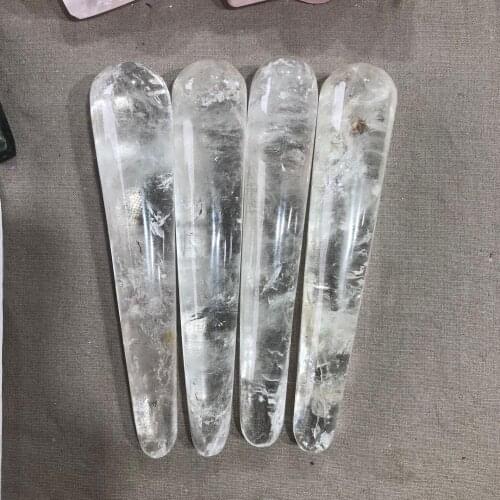 Natural clear quartz crystal massage stick Relaxation point healing 1pc 1 order