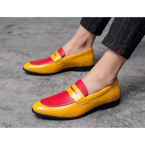 New 2020 street trendsetter Men Two-tone color Patchwor shoes Male Dress Wedding prom Homecoming Shoe zapatillas hombre footware