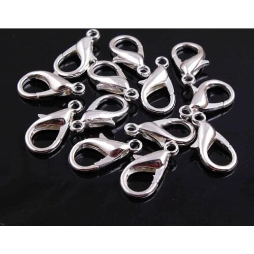 Wholesale price Shinny Silver 18x10mm 500pcs Lobster Clasp for Chunky Necklace Jewelry Findings