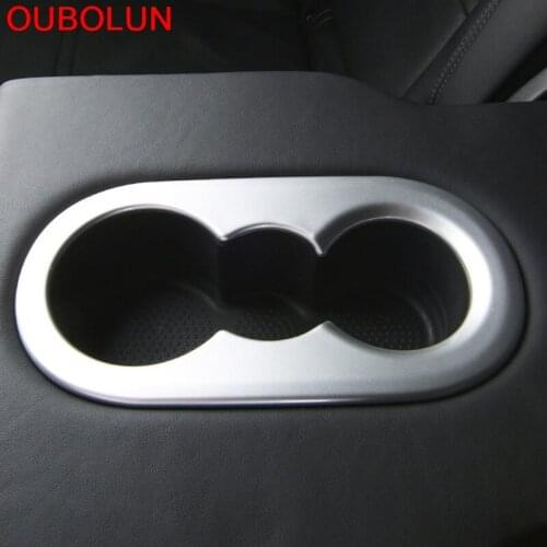 OUBOLUN Interior Accessories Europe Model Car ABS Rear Row Water Holder Cover Trim Styling For Porsche Cayenne 2018 2019 1Pcs