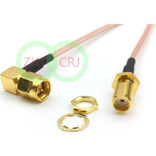 20PCS SMA female bulkhead to SMA right angle male RG316