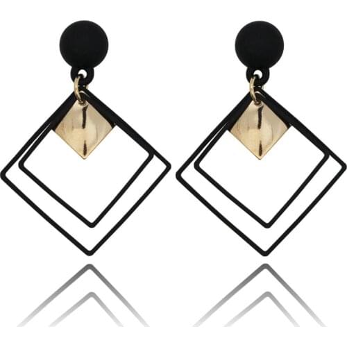 Diamond Shape Boho Dangle Earrings For Women Girls Classic Elegant Geometric Earrings Wedding Party Fashion Jewelry Gifts
