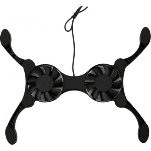 Foldable Laptop Cooler Mini Octopus Notebook Cool Support Dual Cooling Fan For Notebook Computer Stand USB Rack Holder Black New
