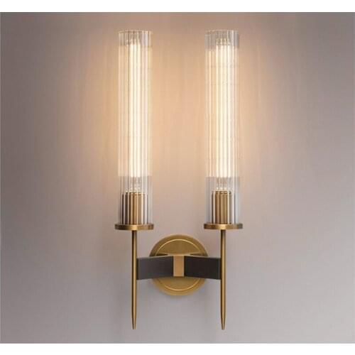 Modern Wall Sconce Bedroom Bedside Lamp Corridor Aisle Balcony Glass Wall Lamp bathroom Mirror Bronze Glass Wall Light LED Lamp