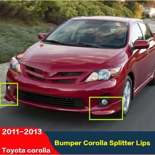 For 2 Pieces/sets Car Front Bumper Splitter Lips Toyota Corolla 2011 12 13 Front Bumper Diffuser Protector Lip Body Kit Spoiler