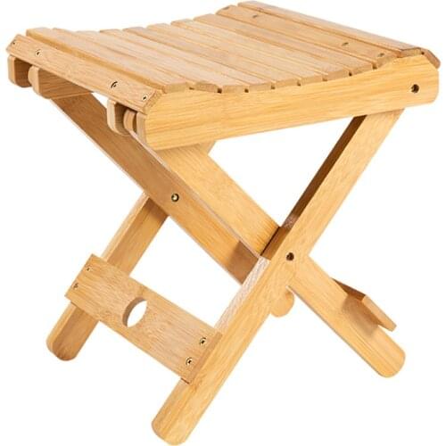 Chair Home Furniture Folding Stool Wooden Shower Footstool Multi-function Collapsible For Kids Small Camp Knocbel Bamboo