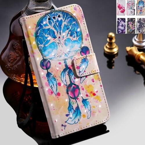 Sunjolly for Huawei Mate 20 X Lanyard 3D Phone Case Stand Flip Wallet Cover for Huawei Mate 20 Lite Pro Y9 2019 NOVA 3 Cases Bag