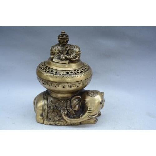 Rare Ming Dyansty copper elephant incense burner,God elephant,best collection&adornment,free shipping