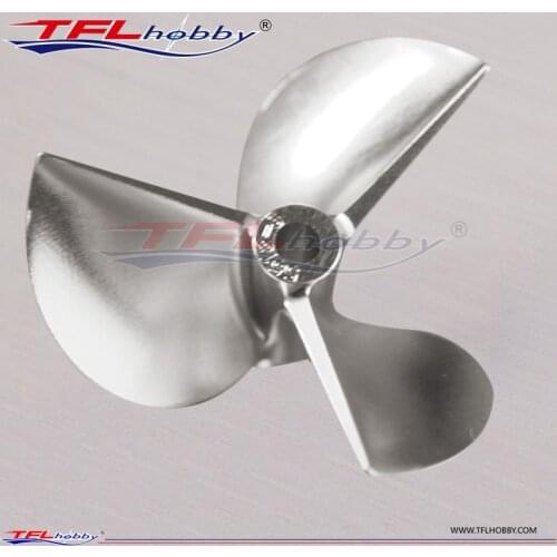 TFL Hobby CNC Machined Billet 55mm 7075 Aluminum 3-Blade Propeller Pitch=1.8 Aperture=4.76mm for RC Boat