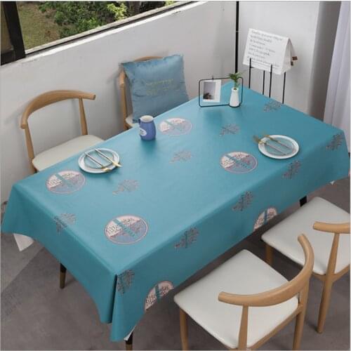 EMD KONI tablecloth PVC waterproof, stain-resistant and wash-free table runner