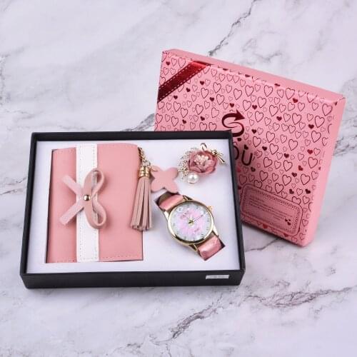 XSVO Women Watches Boutique Gift Set Wallet+Belt Quartz Watch+Brooch Fashion Elegant Dress Wristwatches Ladies