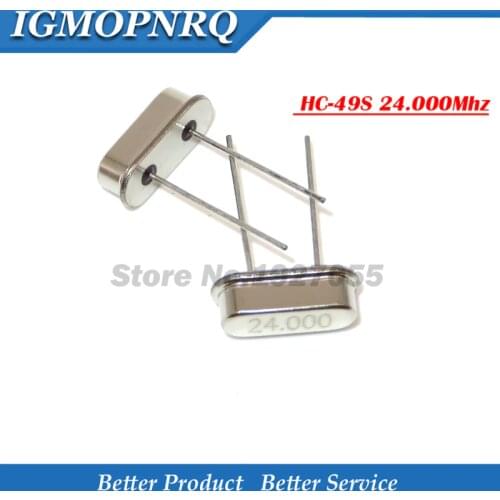 10PCS HC-49S 24.000M 24.000MHZ 24M 24MHZ 49S HC-49S DIP-2 Passive Quartz crystal oscillator, resonator NEW