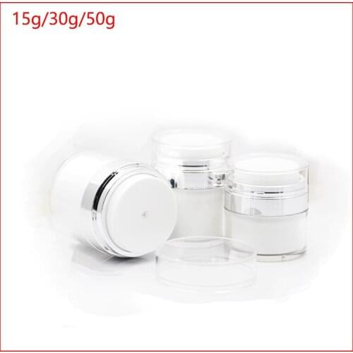 15g 30g 50gTravel Empty Clear double wall cream jar cosmetic jar container bottles 1oz White Cosmetic Packaging