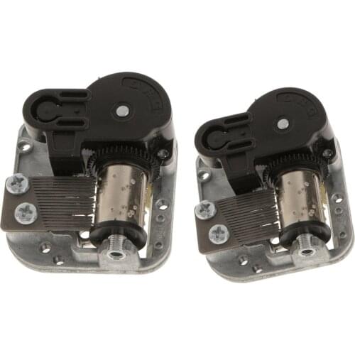 2 Pieces Mechanical Movement with Wind Key Replacement for Musical Box