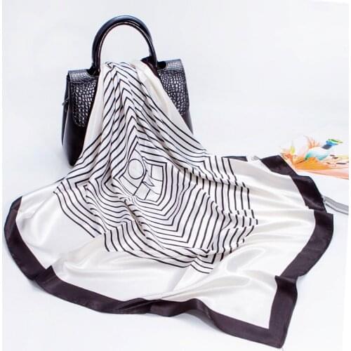 2021 Design Brand Ladies Silk Scarf Square J Cashew Flower Turban Female Satin Turban Scarf Shawl Wrap Ladies Head банданаженска