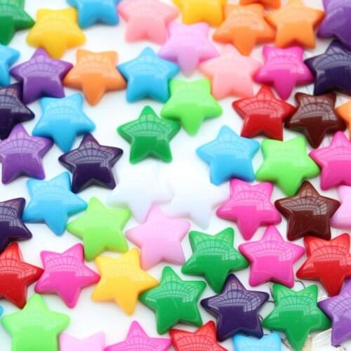 250pcs mix color Star Resin acrylic Cabochons Flat Backs,cabs Flat Backs, Decoden Supplies 17mm
