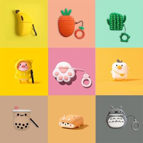 3D Dog Earphone Case For AirPods Case Silicone Cute Cat Paw Milk Tea Cartoon Headphone Protect Cover For Apple Air pods 2 Case