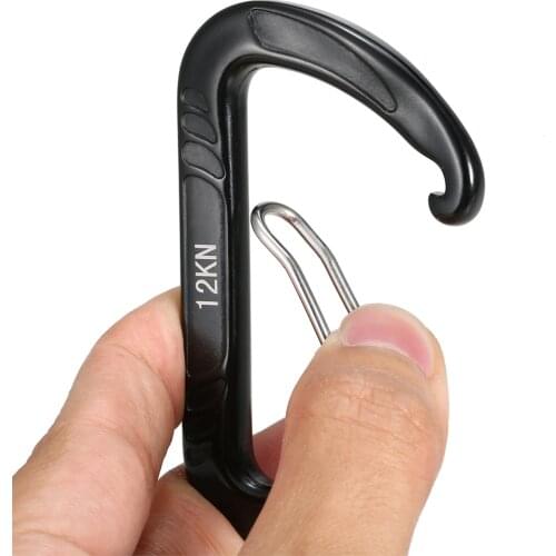 4pcs 12KN Wiregate Carabiner Snag Free Carabiner Steel Spring Clip Hammock Swing Clip Outdoor Tool Climbing Equipment