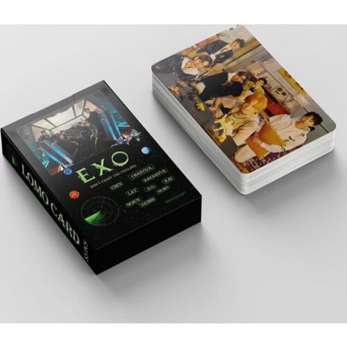 55pcs/set Kpop EXO Lomo Card Photocard Poster HD Photo New Album Member Photocard Paper Cards Collection of Homemade DIY Card
