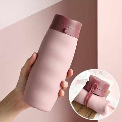 600ml Outdoor Water Bottles Fitness Silicone Large Capacity Portable Climbing Bicycle Sports Bottle Free Gym Space Water Cups