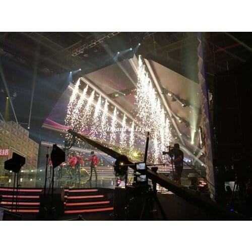 8 unites+16 bags powder ) Wedding party cold spark machine dmx512 spark light machine touchable fire