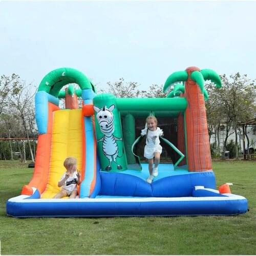 Free Shipping Inflatable Bounce Jumper House with Air Blower, Jump Slide, Kids Castle Party Theme Bounce House with Durable Safe