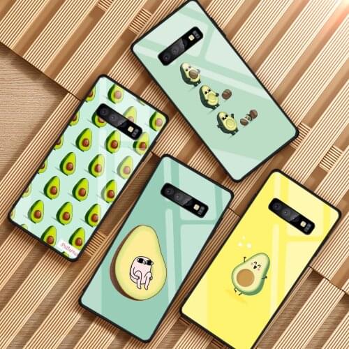 Avocado aesthetic cute fashion pattern For Samsung Galaxy NOTE 8 9 S8 S9 S10 PLUS A8 A8P J6 J8 2018 Tempered Glass Phone Case