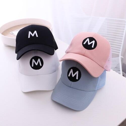 Doitbest 2021 Children Breathable Baseball Cap summer Hip Hop M Letters kids mesh Hats Boys Girls Caps child snapback Hat gorras