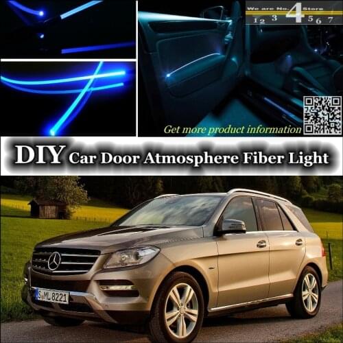 For Mercedes Benz M MB W163 W164 W166 interior Ambient Light Tuning Atmosphere Fiber Optic Band Lights Inside Door Panel Refit