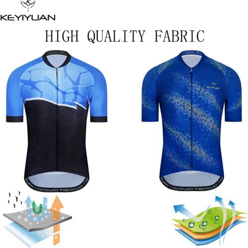 KEYIYUAN 2021 Retro Cycling Jersey Men Short Sleeve MTB Tops Road Bike Wear Clothing 100% Polyester Abbigliamento Ciclismo