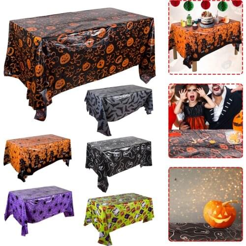 Halloween Tablecloth Ghost Pumpkin Halloween Festive Decoration Table Overlays Banquet Dining Table Cover Halloween Table Cloth