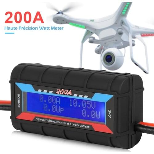 Power Meter 200A Watt Instrument Voltage Current Power Meter for Aircraft LCD Digital Display Ampere Volt and Watt Power Meter