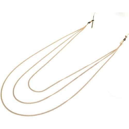 JGL0054 2020 new design fashion alloy glasses chain metal glasses rope multi-layer tassels handmade chain charm couple jewelry