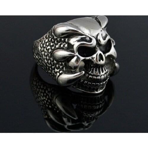 Cheap Mens Punk Biker Jewelry lot of multi solid Skull Ring 316L Stainless Steel Jewelry Free Shipping