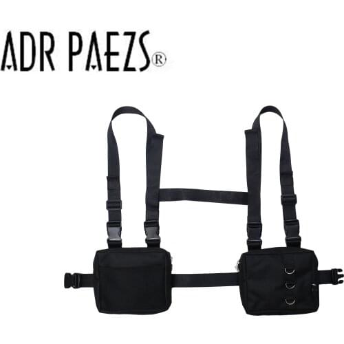 Unisex Chest Rig Bag Tactical Streetwear Chest Bag Functional Tooling Hip Hop Vest Bags Two Pockets Woman Fanny Pack Kanye West