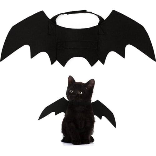 2019 New OLN Pet Dog Cat Bat Wing Cosplay Prop Halloween Bat Fancy Dress Costume Outfit Wings Cat Costumes Photo Props Headwear