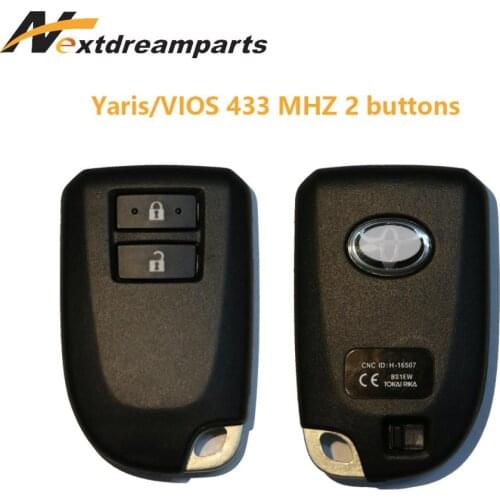 Genuine 8A Chip Car Smart Key for Toyota Yaris VIOS 433mhz 2 Buttons Key BS1EW 89904-0H010