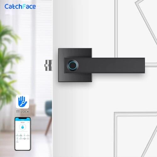 Bluetooth Biometric fingerprint lock with Keys TTlock APP Digital Smart door lock Electronic Handle Lock Wifi Alexa/Google Home