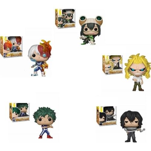 POP Anime My Hero Academia Shota Aizawa Deku Training Todoroki All Might Tsuyu Vinyl Action Figure Collection Toys for children