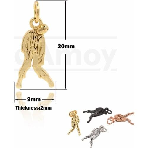 Gilded Lovely Scary Zombie Pendant Halloween Charm DIY Jewelry Bracelet Necklace Making Accessories 20x9x2MM