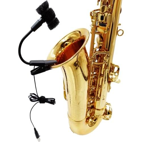 Saxophone trumpet flute brass instrument microphone clip mic for shure sennheiser akg mipro transmitter wireless system