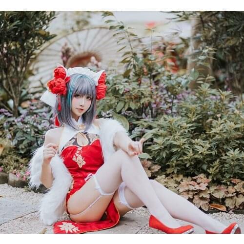 Custom made/size Azur Lane Fan art Cheshire Cheongsam Cosplay Costume sexy dress female